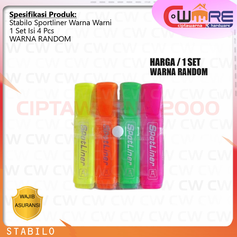

Stabilo Sportliner Penanda Warna Warni 1 Set Isi 4 Pcs - NATS - CW2H