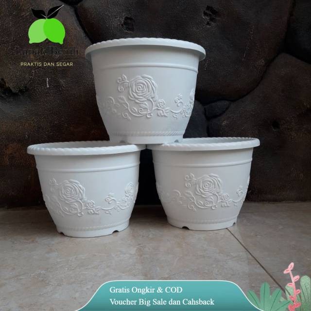 Pot Tanaman Pot SHALLOM putih 20cm