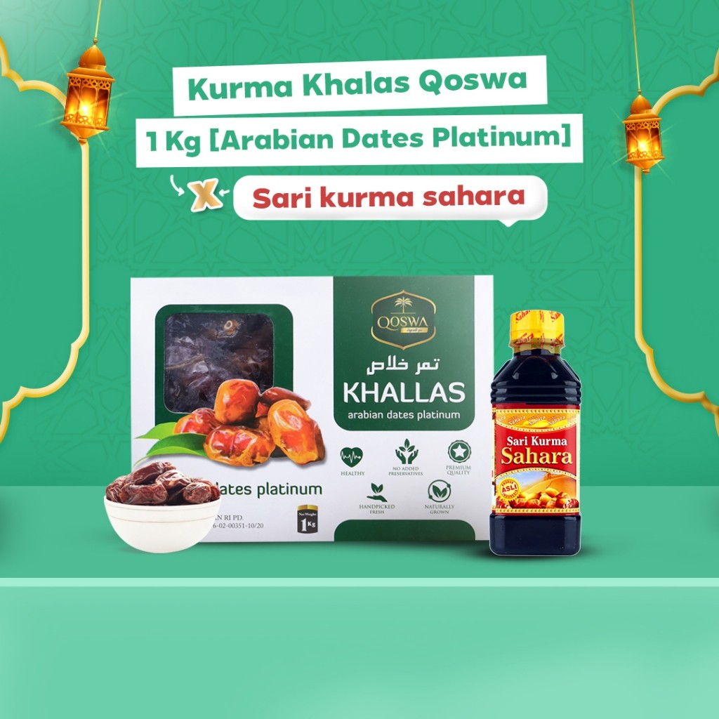

Kurma Khalas Qoswa 1 Kg [Arabian Dates Platinum] x Sari Kurma Sahara