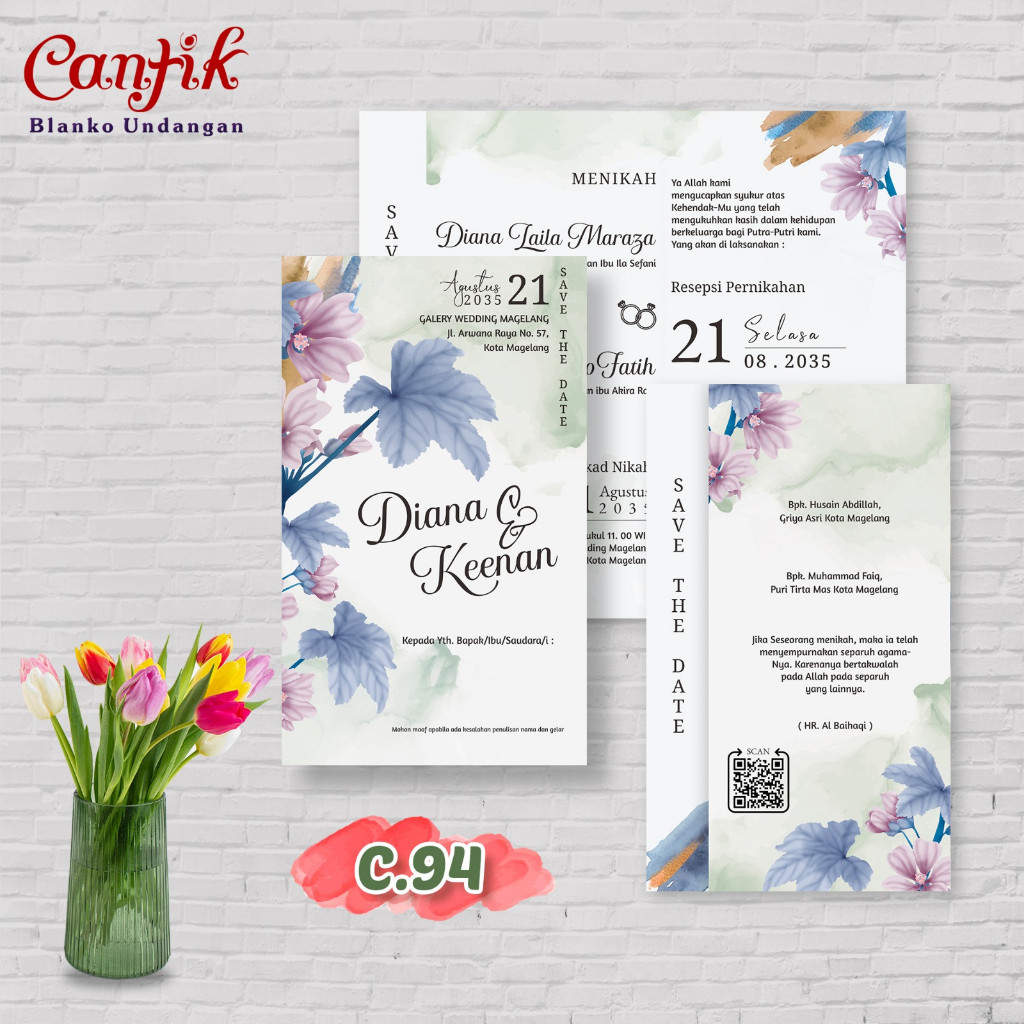 Blangko Undangan Pernikahan Khitanan Cantik 94 Termurah