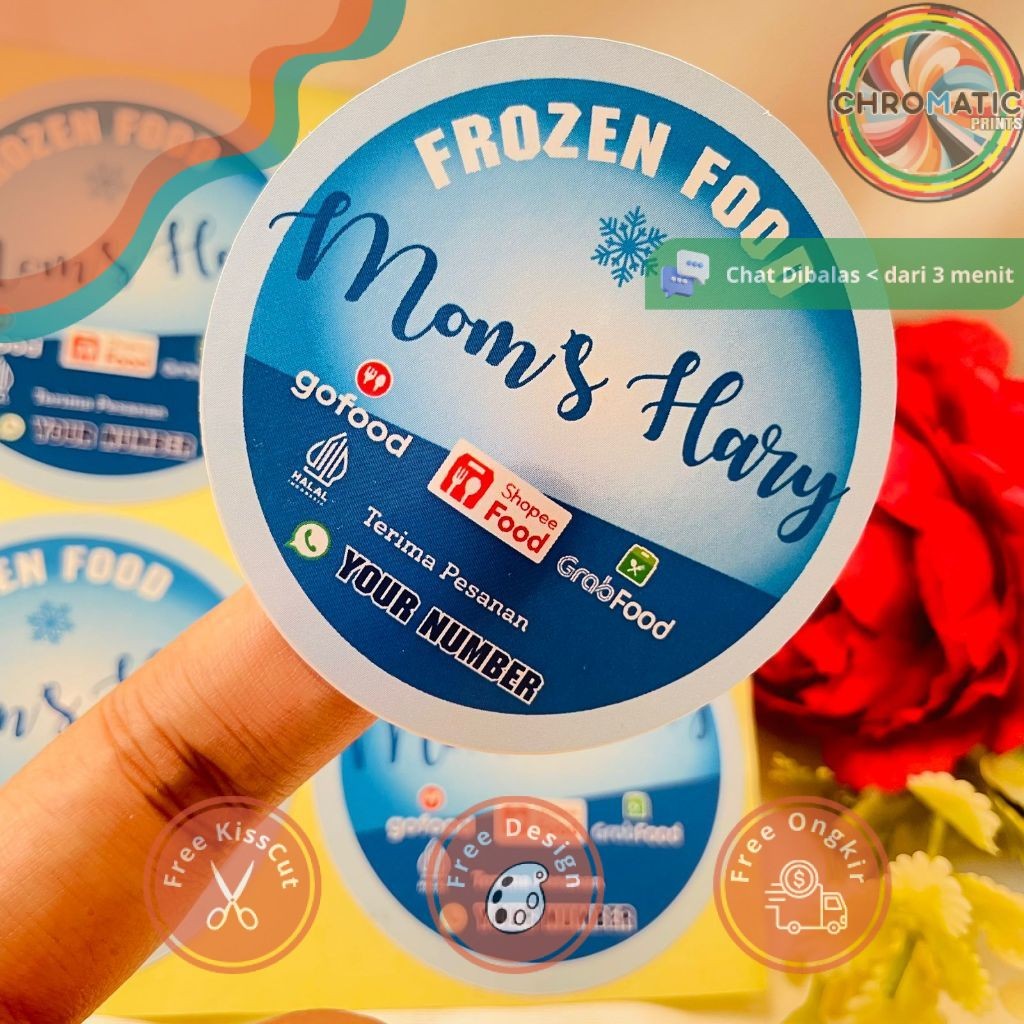 

chromatic 2-4 Cetak Label Frozen Food Stiker Chromo Makanan Beku Logo Sticker Free Desain Uk.Kecil