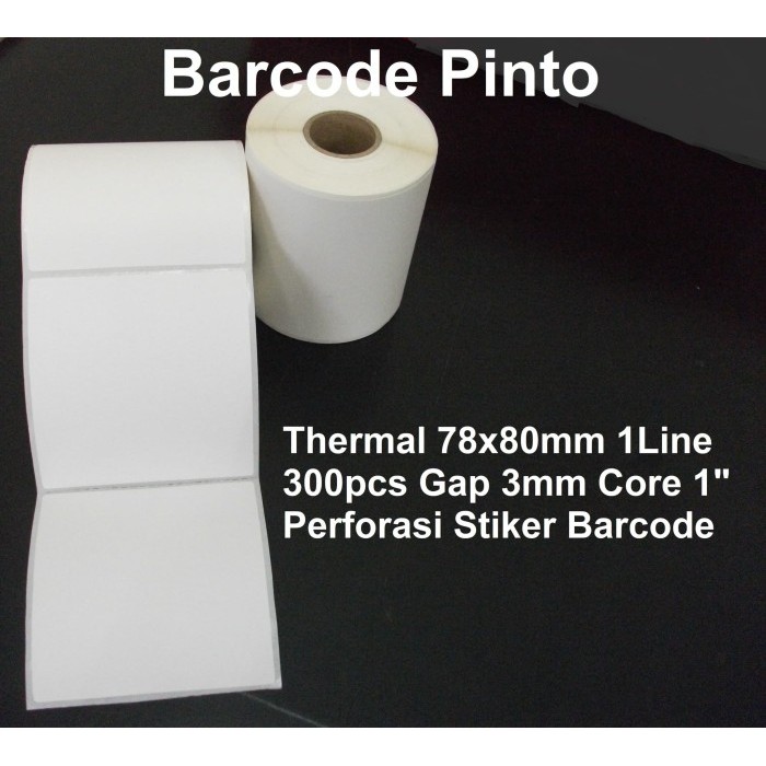 

best -Thermal 78x80mm 1Line 300pcs Gap 3mm Core 1" Perforasi Stiker Barcode