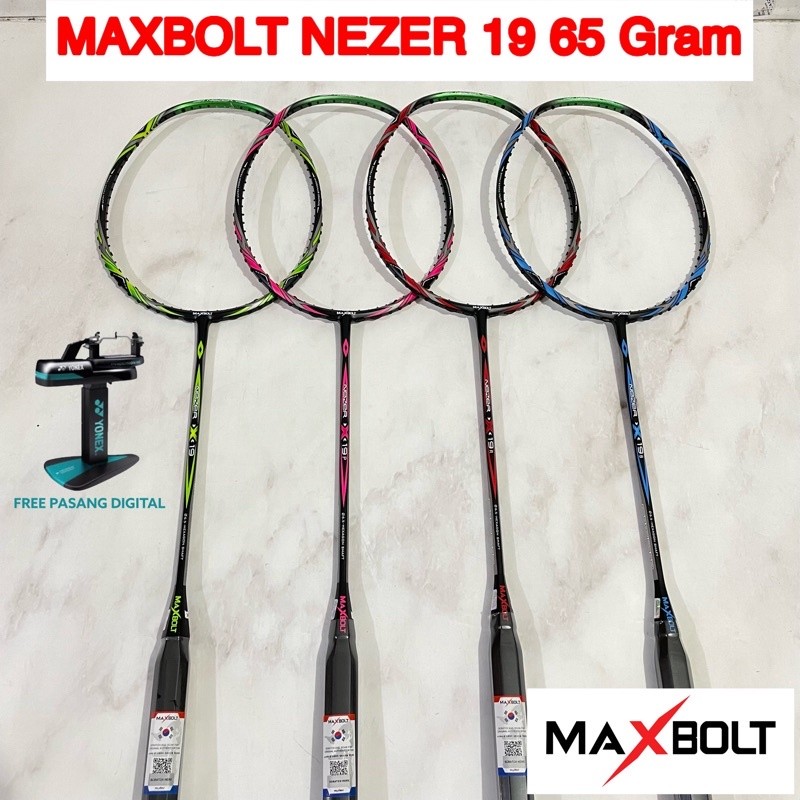 Raket Badminton MaxBolt Nezer 19 65gr 7u 8u 30lbs Original