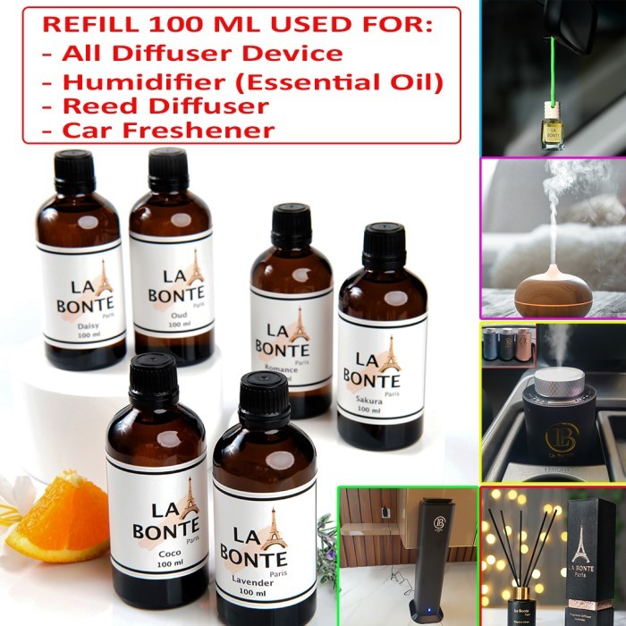 Terlaris -LaBonte Parfum Pengharum Mobil Stick Diffuser Clip Aromaterapi Difuser - mochacino