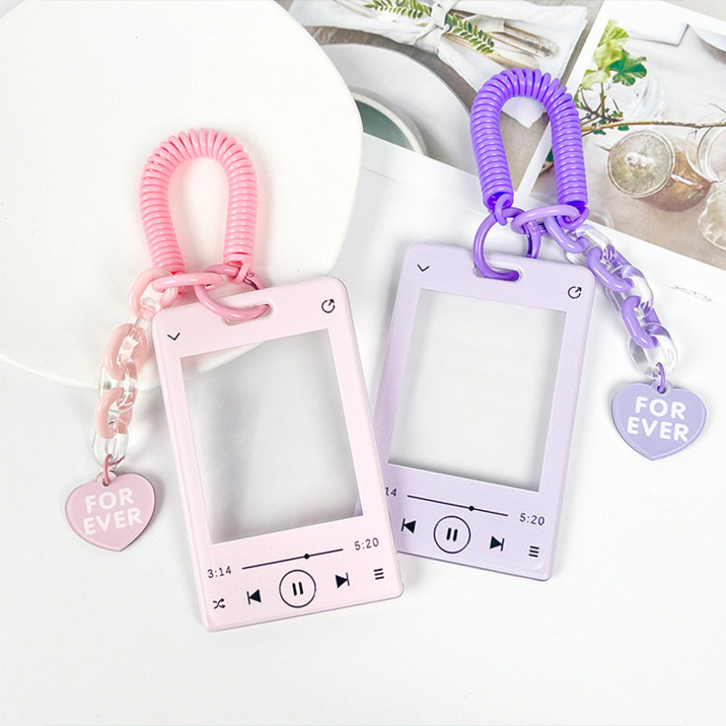 

Cute Acrylic PhotoCard Frame INS Idol Card Holder Supplies Pendant Keychain ID Card Holder Student Bus Card Case