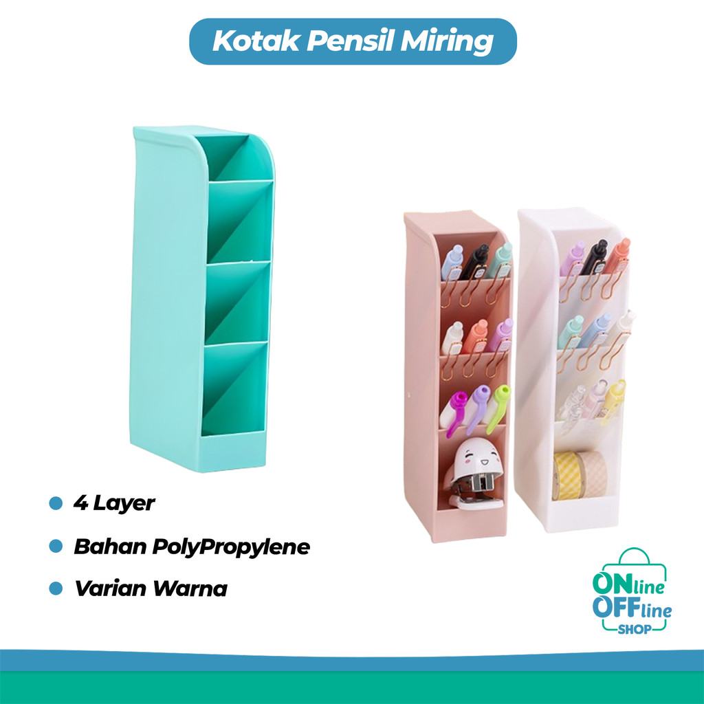 

Kotak Pensil Miring Tempat Organizer 4 Layer Multifungsi Alat Tulis Rumah Kantor Make Up 933