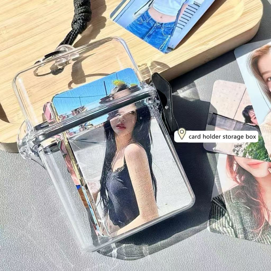 Transparan Plastik Portable Kpop Photocards / Card Idol Kotak Collect Box / Ins Kotak Case / Penyimp