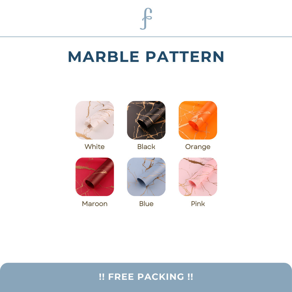 

[20 lmbr] Kertas Buket Bunga Motif Marble / Granit Mewah / Flower Wrapping Paper