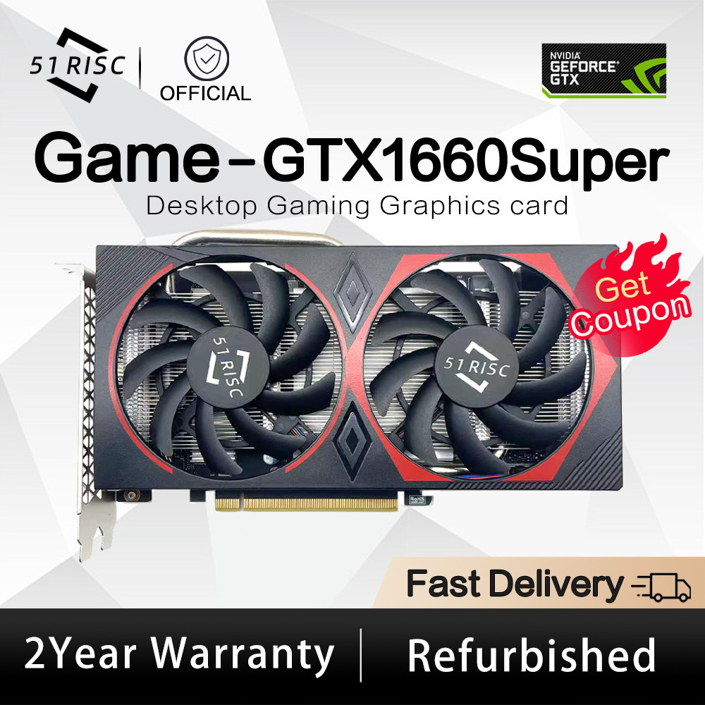 SHELI 51RISC GTX1660Super 6GB 1660Ti 6GB Gaming Video Card  GTX1660 6GB Graphics Cards GPU Desktop C