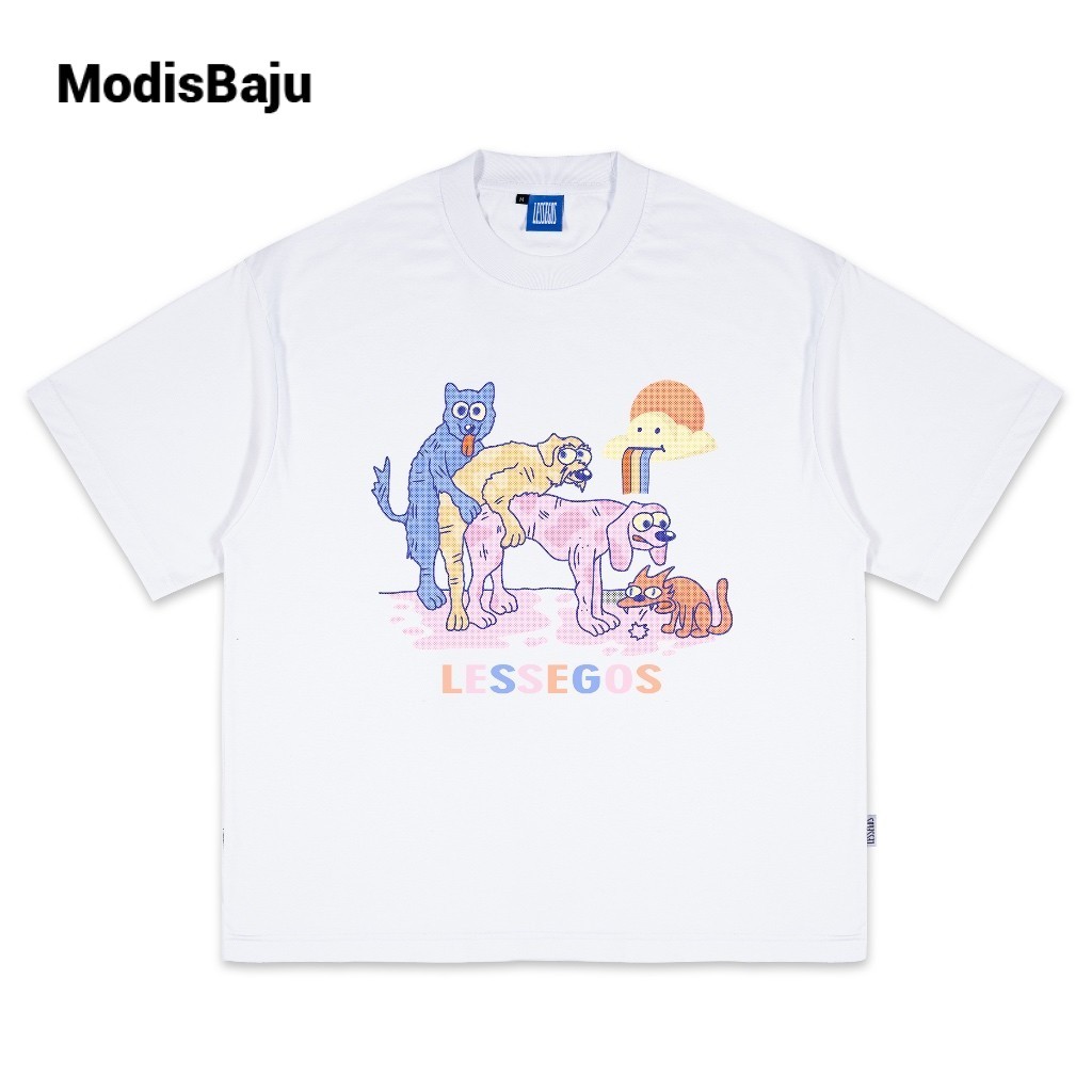 ModisBaju Tshirt Oversize Putih Doggy