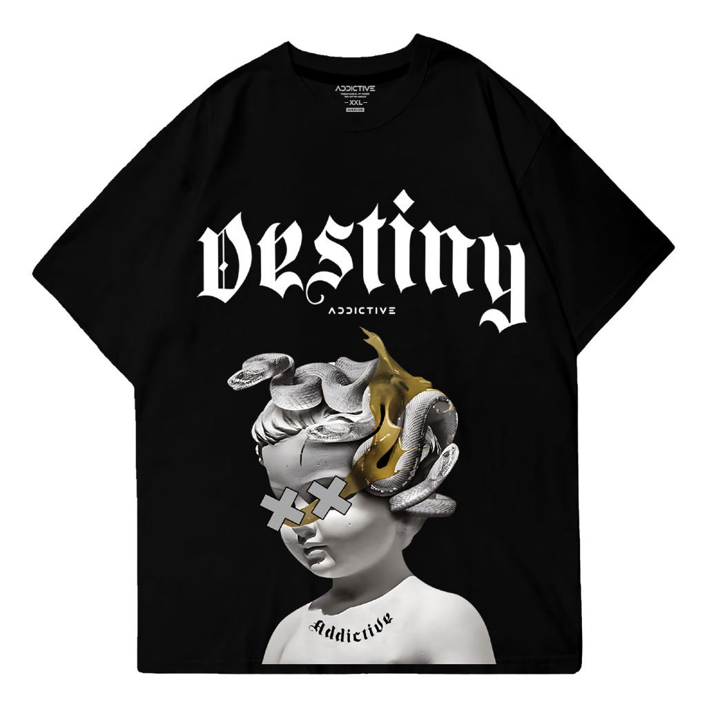 Addictive Premium Oversize T-Shirt - Destiny, Kaos Atasan Pakaian Cotton Combed