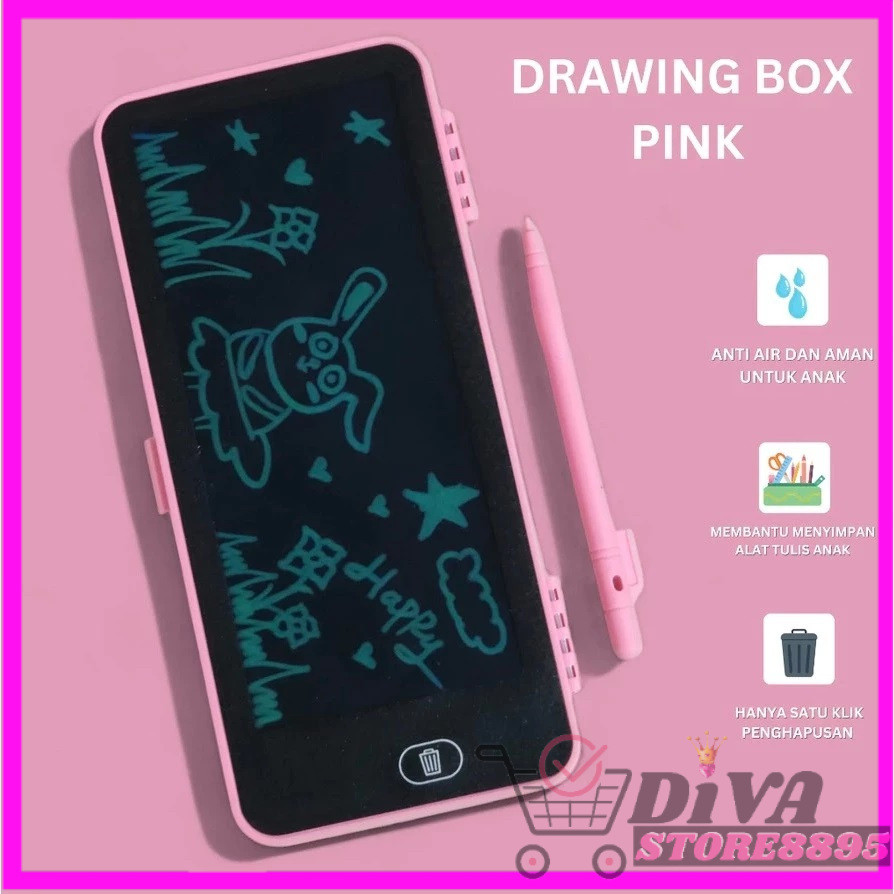 

Drawing Box Kotak Tempat Pensil LCD Dan Papan Coret Kreatif Anak Dengan Digital Pad Edukasi