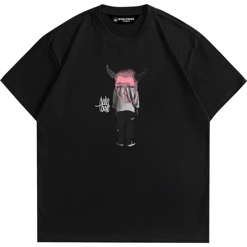 WRLDSTUDIOS_ T-Shirt Nocturnal Antler Tee Black 20s