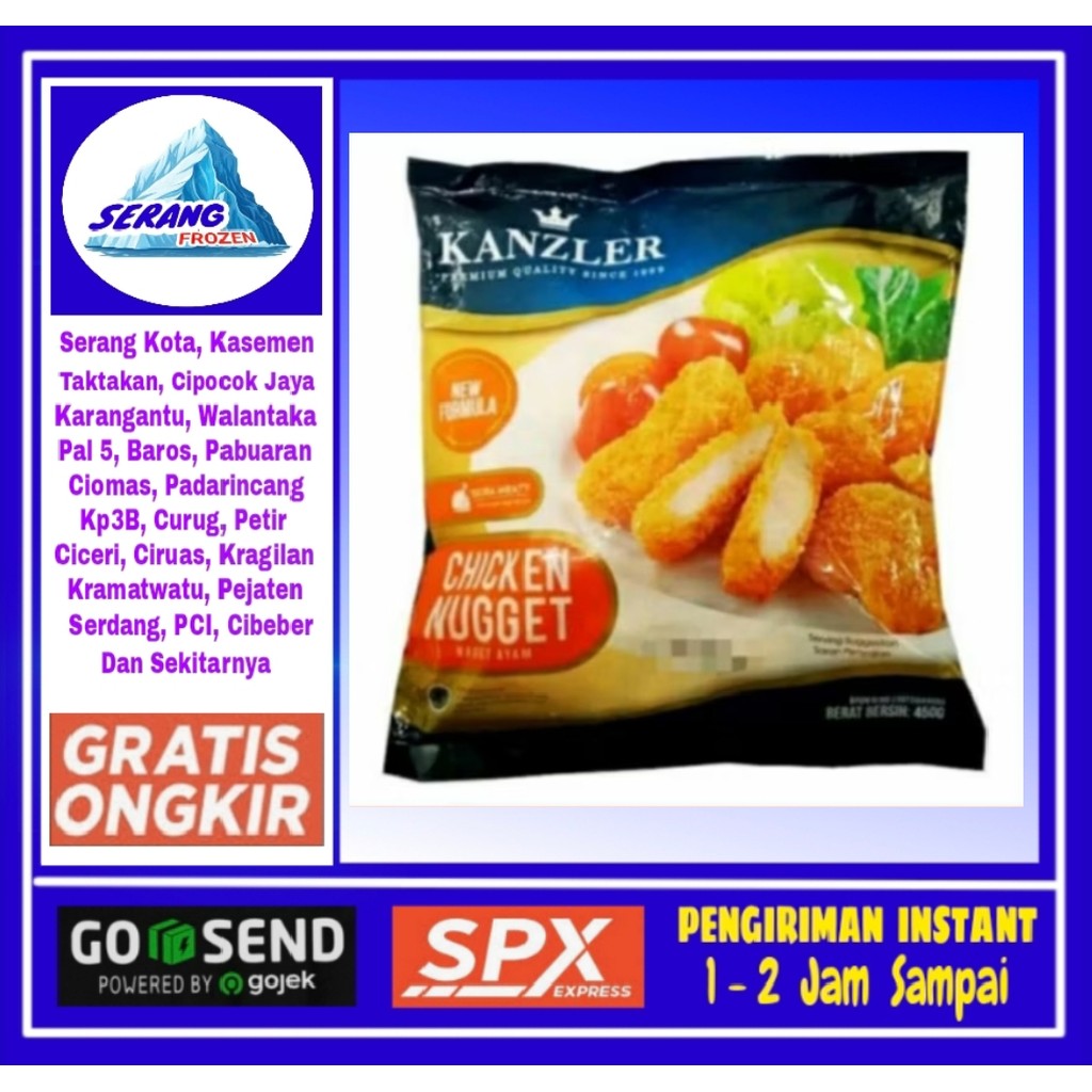 

Nugget Kanzler 450gr, Chiken, Naget Ayam, Serang Frozen