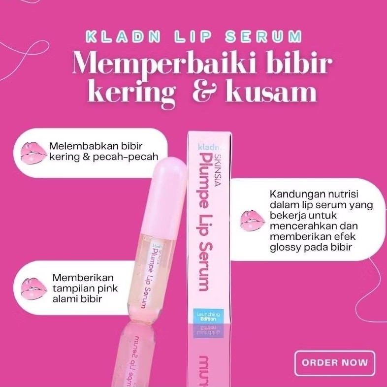 KLADN - Skinsia plumpe lip serum, lip care ,bpom,halal, original 100% ,mengatasi bibir kering , kusa