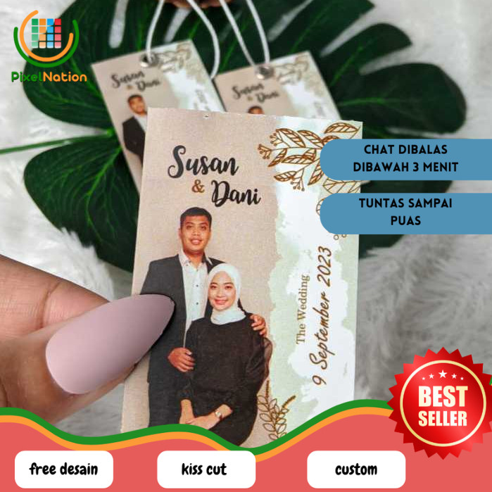 

PiNat Hangtag Wedding Souvenir Hang Tag Label Custom Pernikahan Ucapan Nikah Free Desain