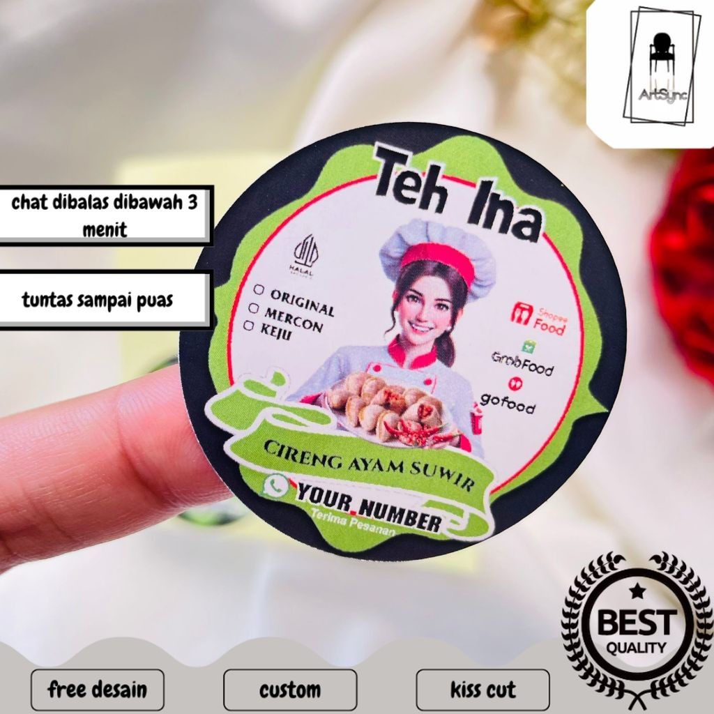 

Syncart Sticker Cireng Isi Ayam Sticker Cilok Bulat Free Desain Label Cibay Murah Uk.Kecil 2-4