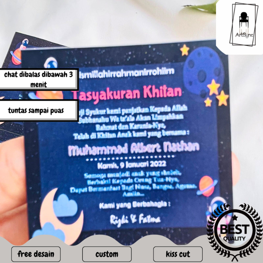 

Syncart 12-15 Cetak stiker syukuran khitan kotak tasyakuran walimatul khitanan custom unik