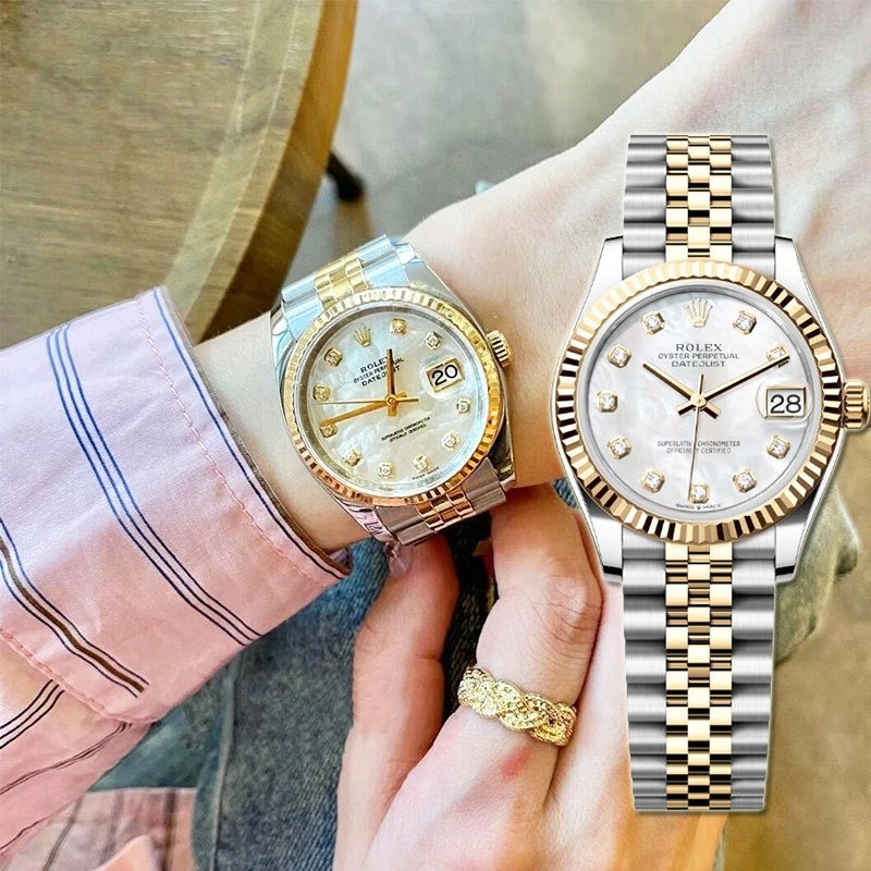 Swiss Rolex[100% ASLI ROLEX】Jam Tangan Rolex Wanita Piring Fritillaria M278273-0028 Automatic 18K Go