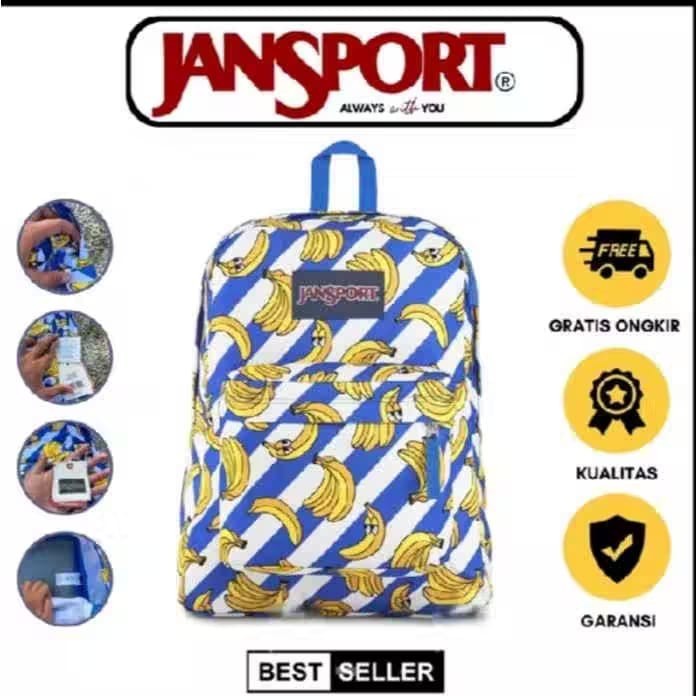 TAS RANSEL WANITA PISANG TAS WANITA JANSPORT - BANANAS ORIGINAL tas sekolah jansport original 100%