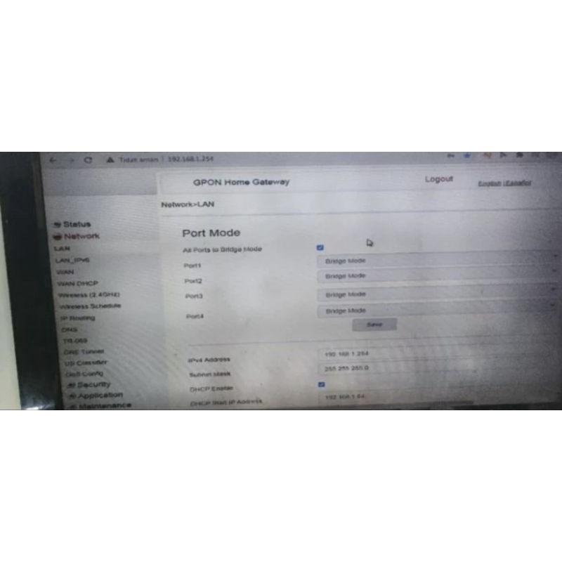 modem ont ( router ) Alcatel lucent ont ex balifiber plus adaptor