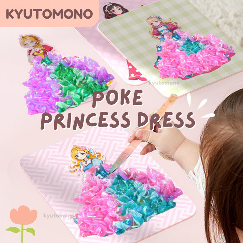 SALE Kyutopoke Princess Dress DIY Poke Painting Hand Painted Mainan Edukasi gg-3