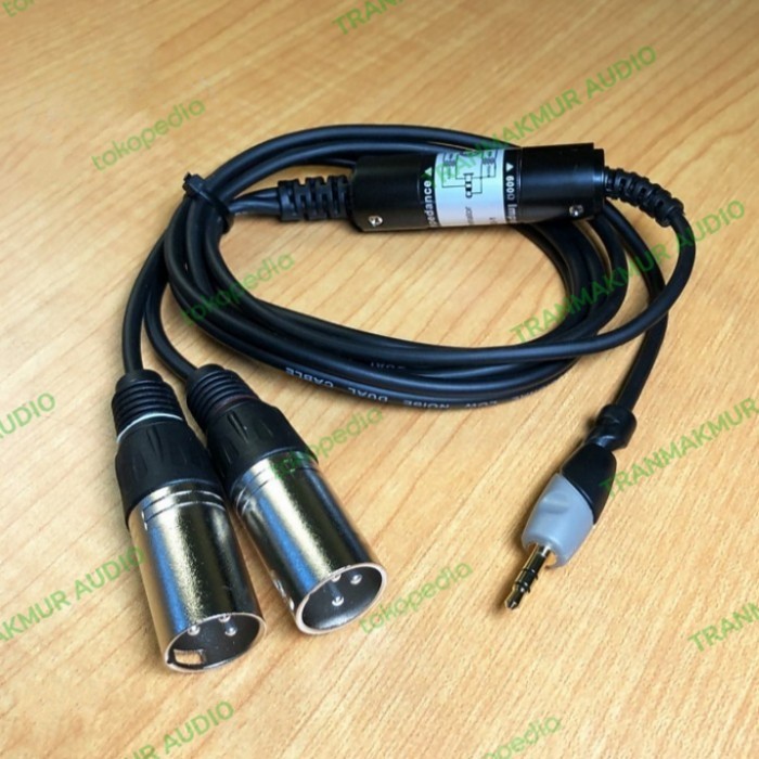 JJ99 Jack 3,5mm to XLR Stereo Jack HP Laptop Ke Audio Mixer Dan Soundcard