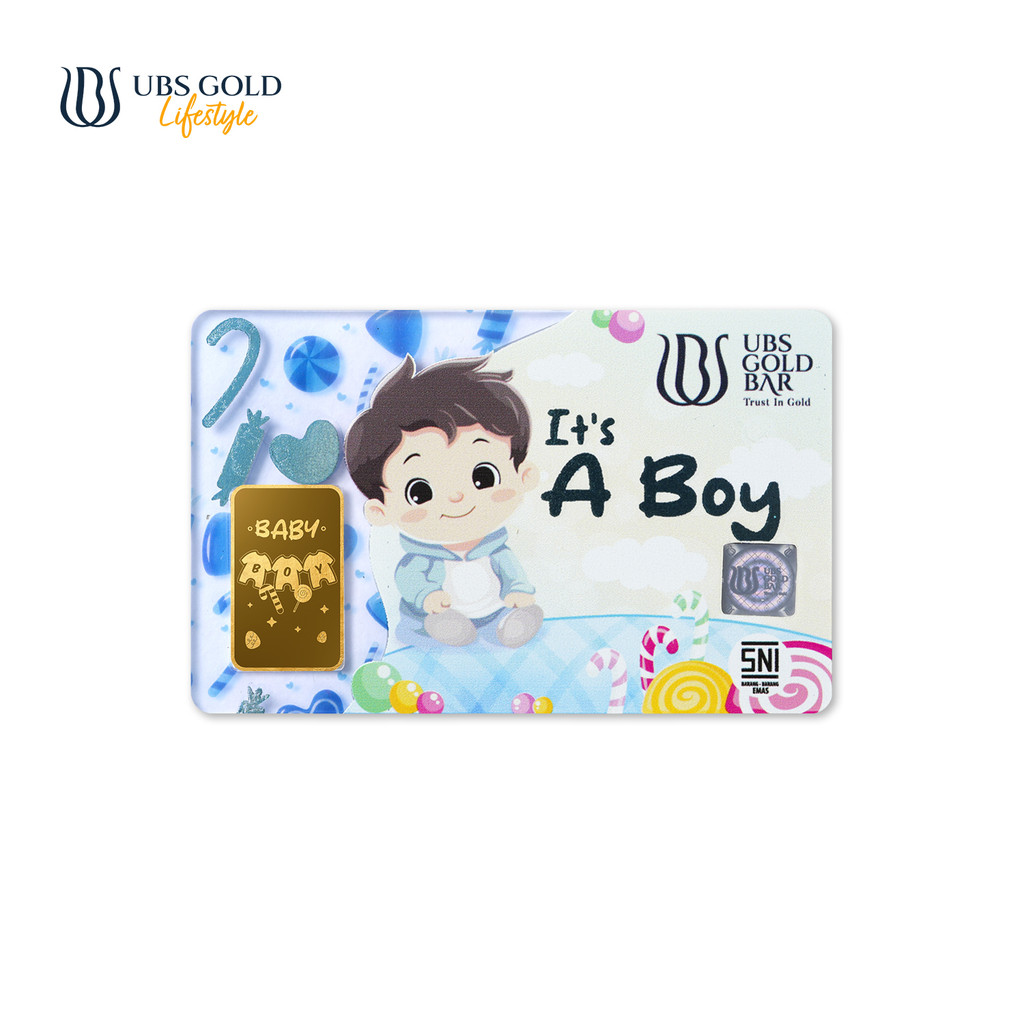 UBS Gold Logam Mulia New Born Baby Boy 3 Gr