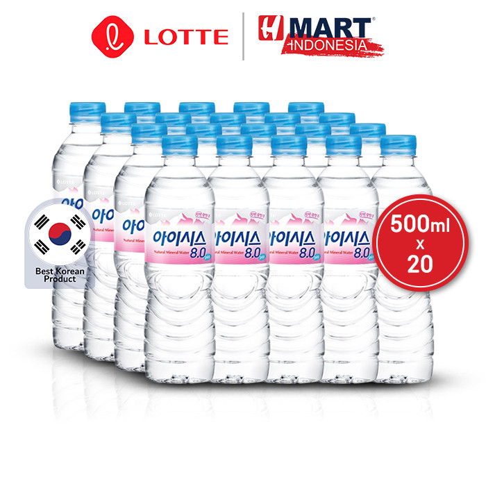 LOTTE ICIS Natural Mineral Water - Air Mineral Murni Korea - Air Minum Dalam Kemasan 500ml x 20