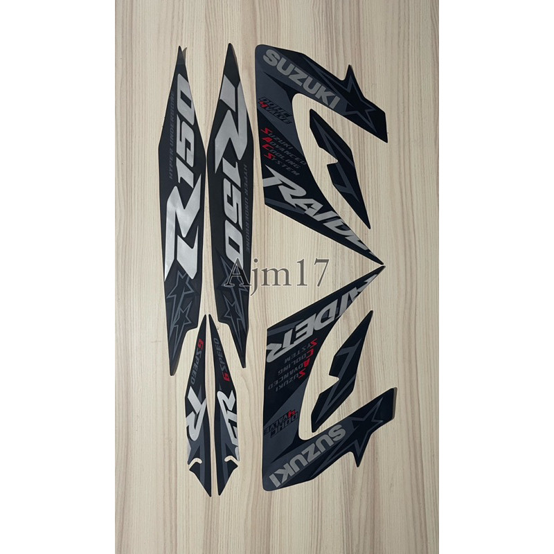 STIKER STRIPING VARIASI SATRIA FU FACELIFT RAIDER 2013 2014 2015 HITAM LIS SILVER