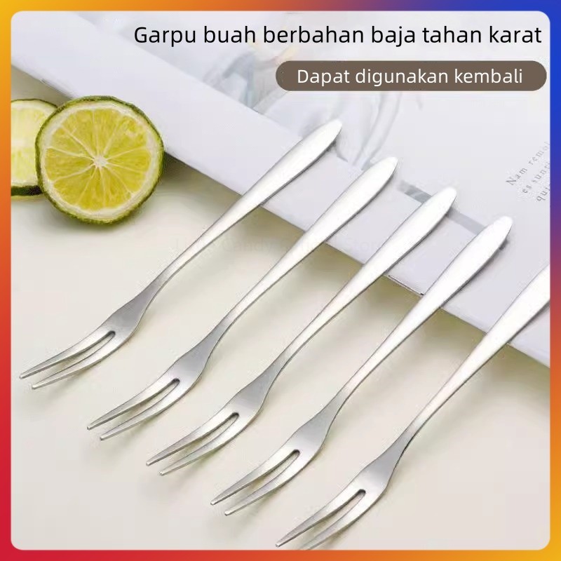 Garpu buah stainless steel/garpu kecil lucu garpu barat anak-anak/garpu salad pencuci mulut stainles