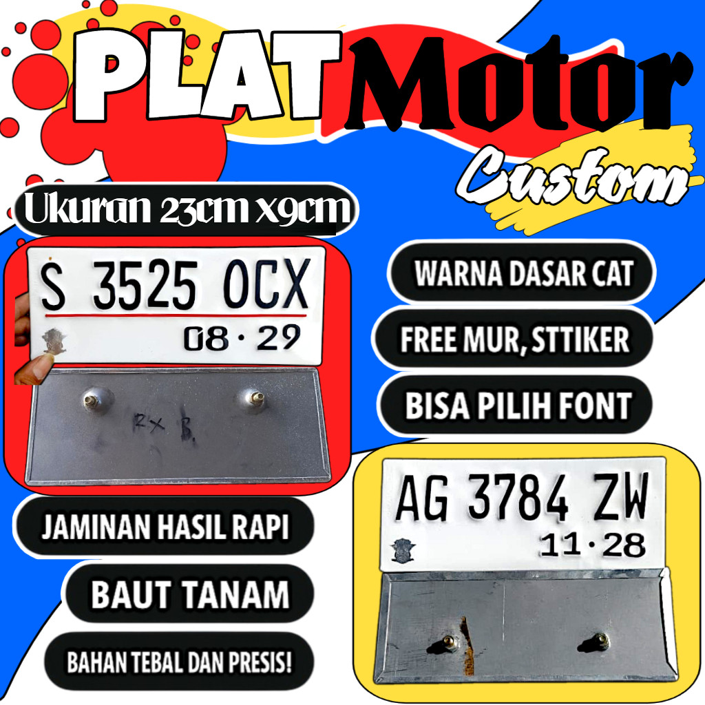 Plat motor Putih / plat motor terbaru BAUT TANAM
