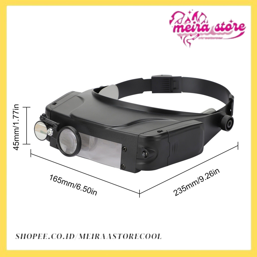 

Magnifying Glass With LED Lights Illuminated Magnifier Lamp Hands-free Head-mounted 1.5X 3X 9.5X 11X Headband Magnifier For Read