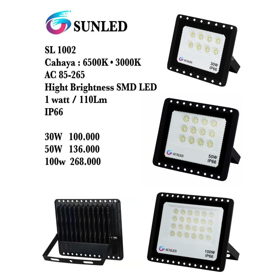SUNLED LAMPU SOROT 30W IP66