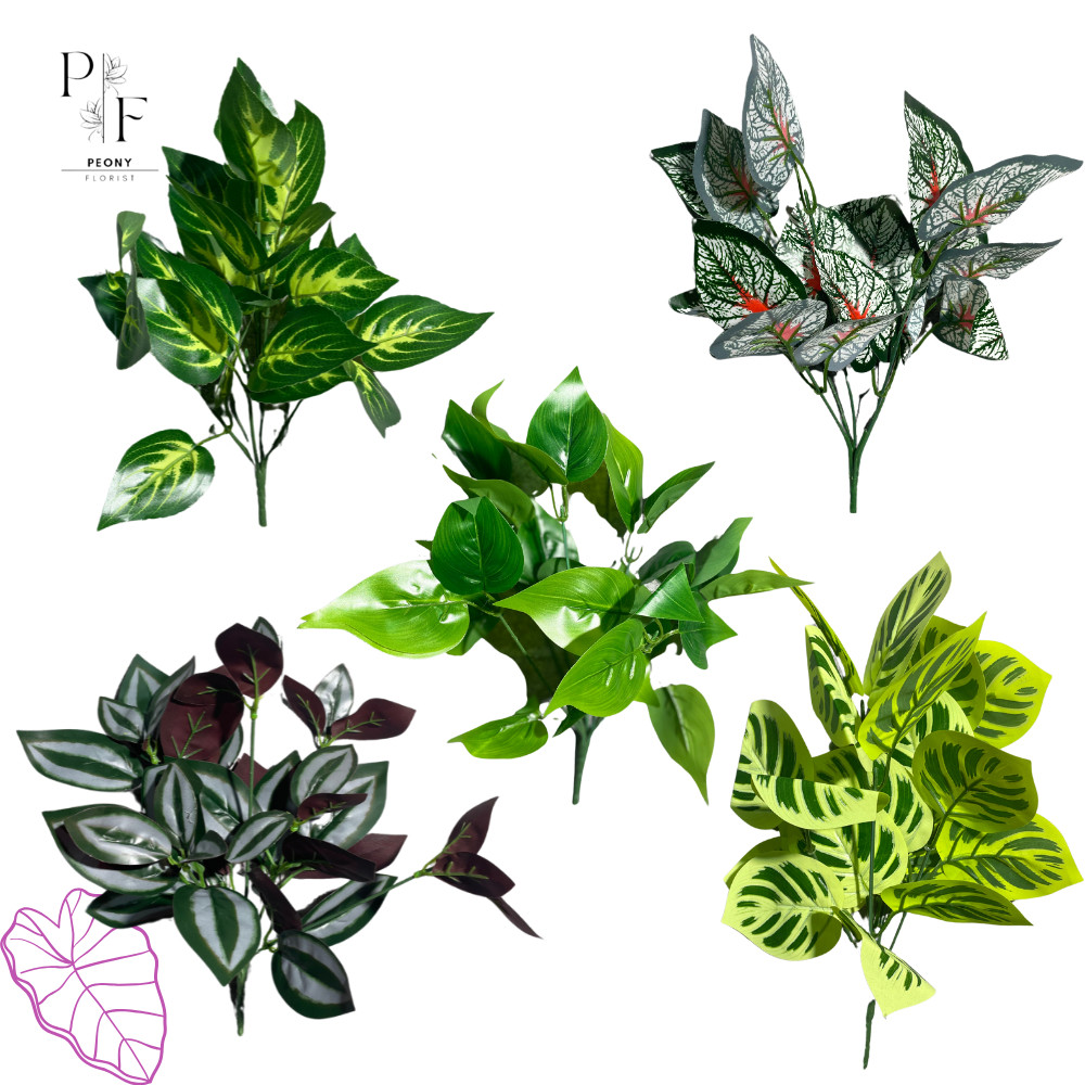 Tanaman Hias Palsu Tanpa Pot Daun Keladi Plastik Bunga Artificial Dekorasi Ruangan / CZ-016