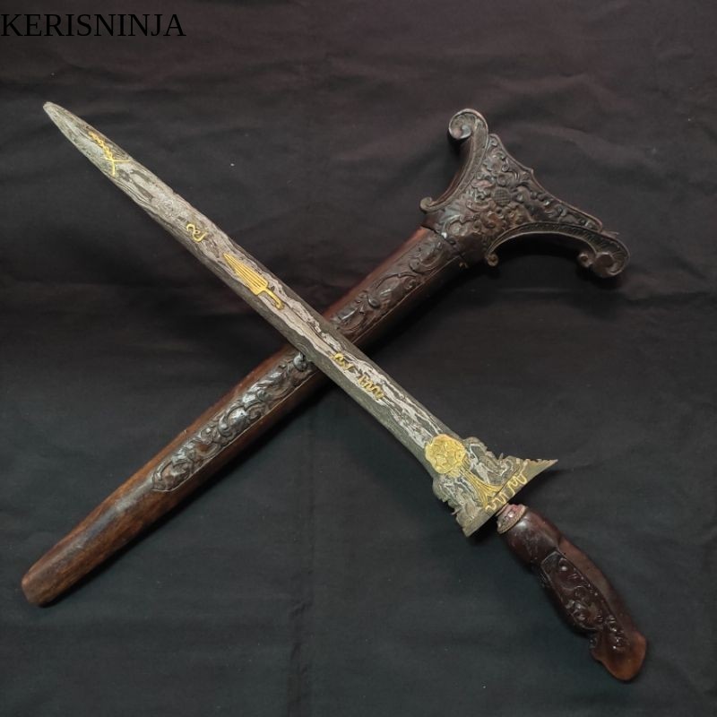 Keris Omyang Jimbe Kinatah Rajah Jawa Spesial NJ15