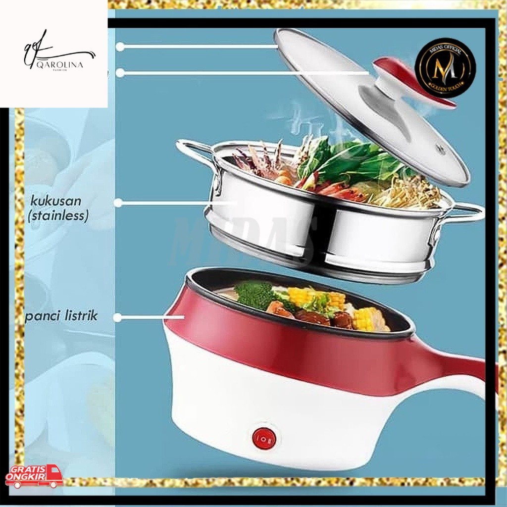 Alat Masak / PANCI LISTRIK HIU PANCI MODEL STAINLESS DAN PLASTIK PANCI PANAS PEMASAK LISTRIK MULTIFU