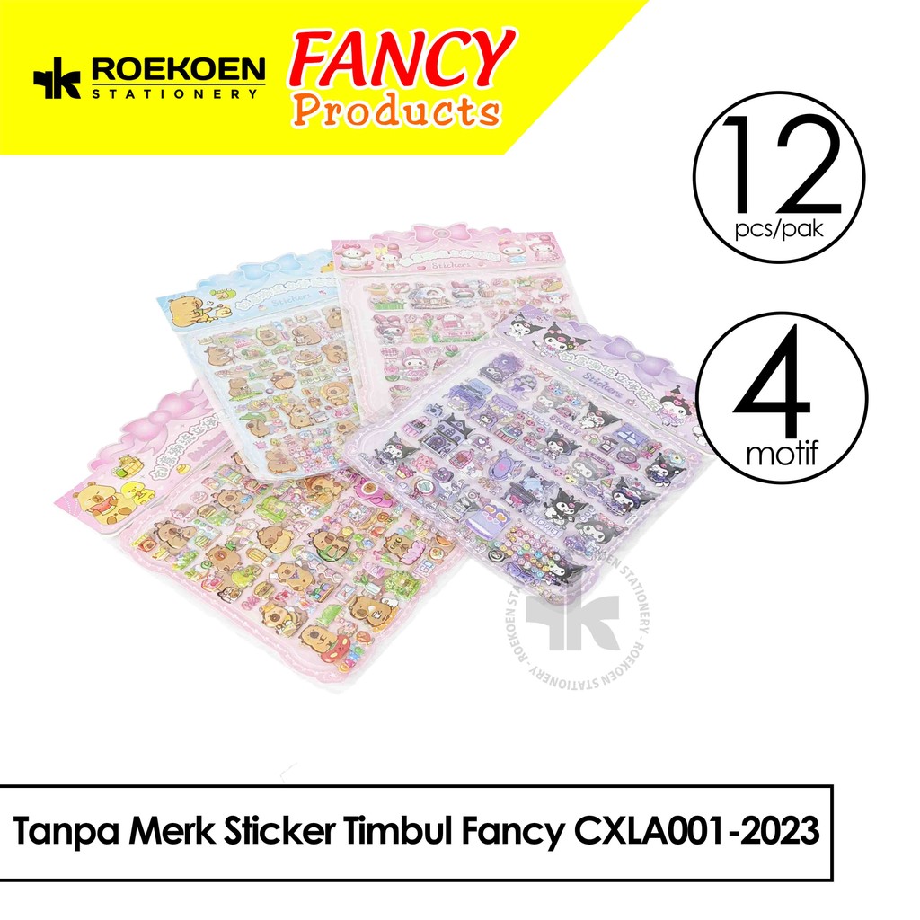 

Tanpa Merk Sticker Timbul Fancy CXLA001-2023