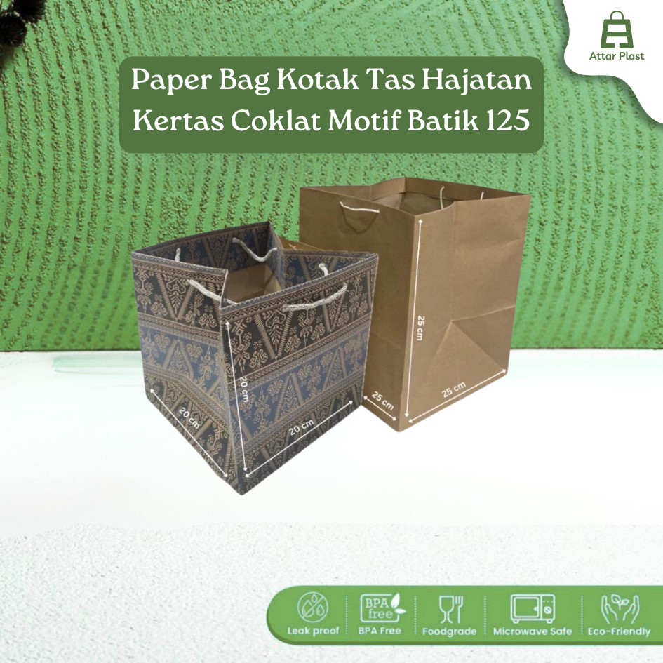 

Paper Bag Kotak Tas Hajatan Kertas Coklat Motif Batik 125 Gr TebalBox Kue Makanan dan Souvenir 20x20x20 25x25x25