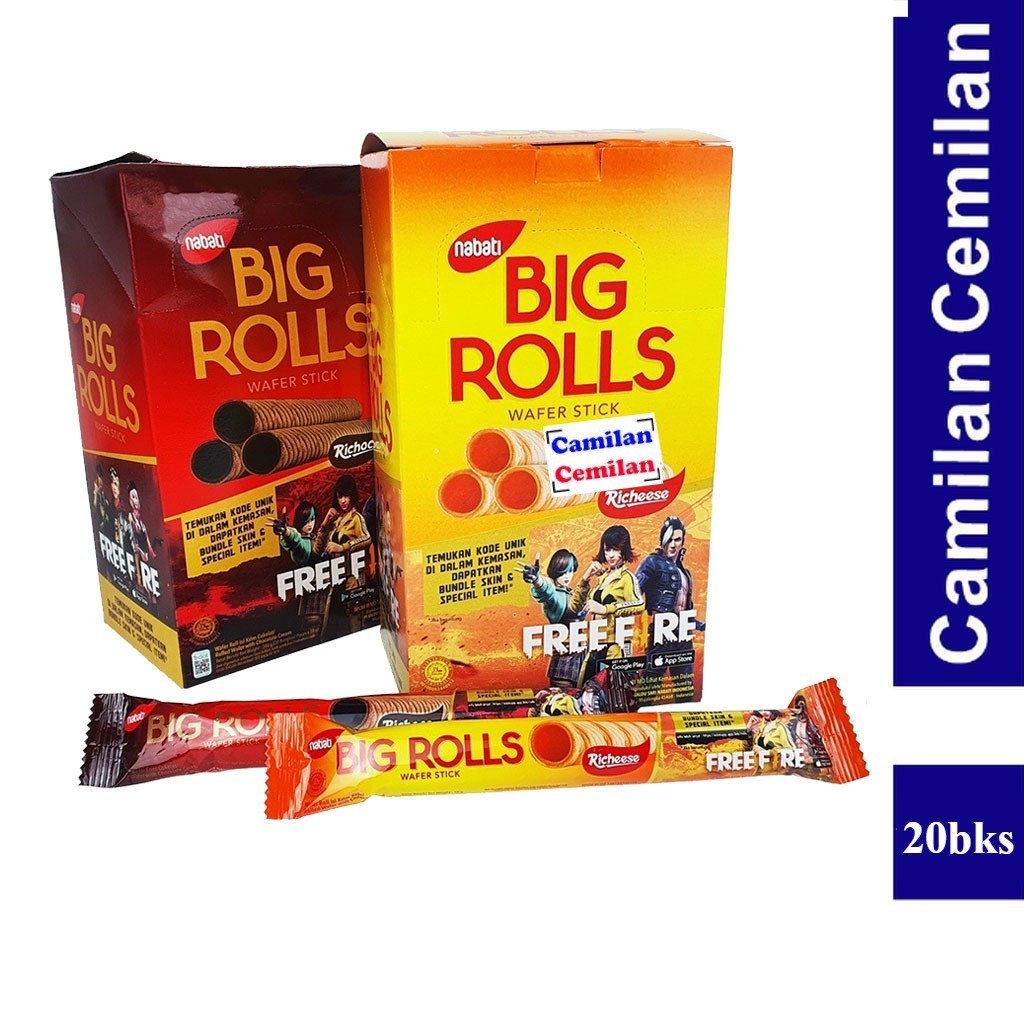 

Nabati Big Rolls Wafer Stick Chocolate Box isi 20 bks x 12 gr