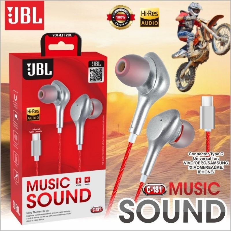 LJ - HF Headset Mega Bass JBL C 181 - Type C