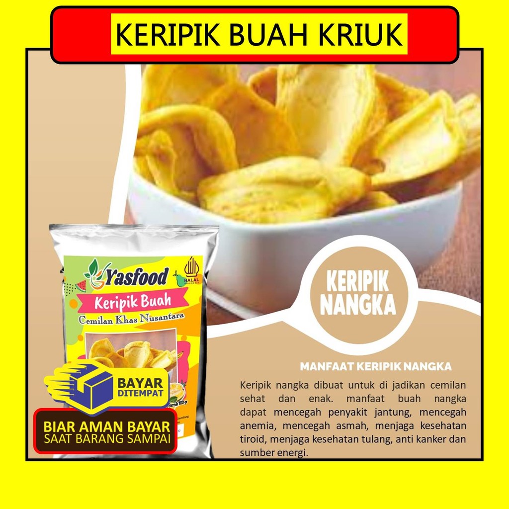 

TERMURAH keripik buah asli, kripik buah asli, keripik buah nangka apel mangga salak khas malang YASFOOD