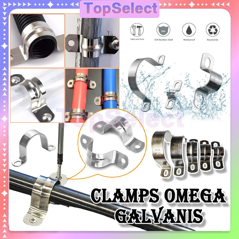 Klem Pipa Paralon Model Omega / Clamps Omega Galvanis/Tebal Klem Paralon Klem Pipa /Klem Pipa Besi /