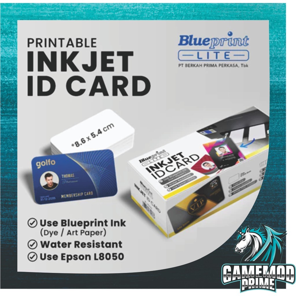 

Kartu Printable inkjet id card blueprint 8.6x5.4 760 micron/ Id card Inkjet Blueprint