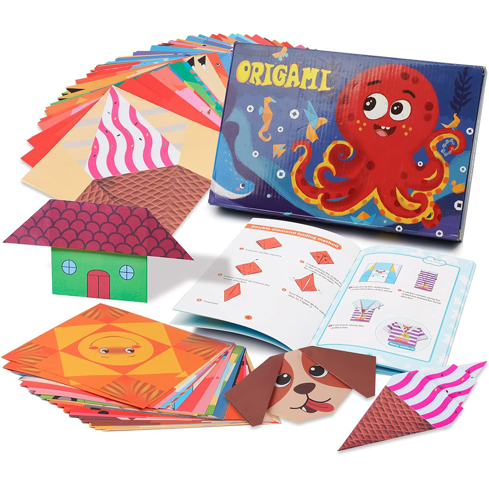 

Kertas Origami Dua Sisi Warna-warni 108 Lembar Dengan Instruksi Kit Origami Manual Untuk Anak Usia 4-12 Tahun, Untuk Hadiah Pemula Mainan Pendidikan Prasekolah
