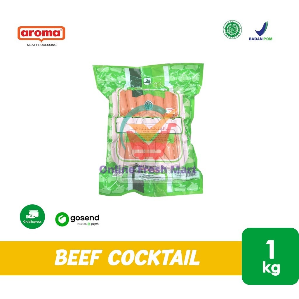 

Sosis Beef Cocktail AROMA 1kg B 5cm (KHUSUS INSTANT) - Online Fresh Mart Denpasar