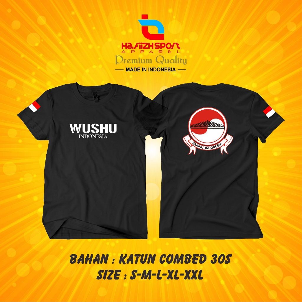 KAOS BAJU SILAT WUSHU INDONESIA BAHAN PREMIUM