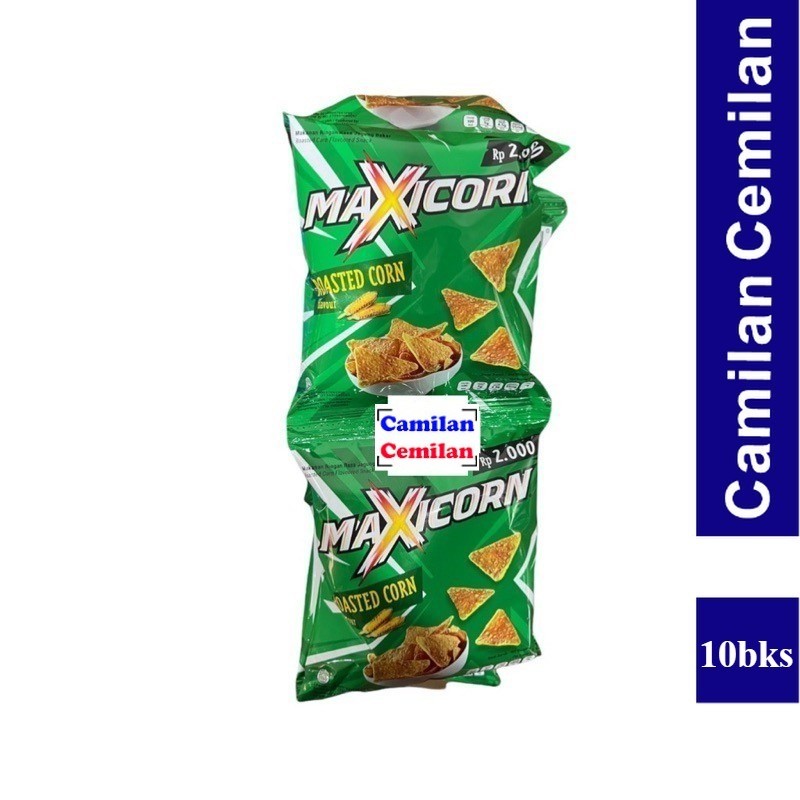 

Maxicorn Tortilla Chips Roasted Corn Nacho Renceng isi 10 bks x 20 gr
