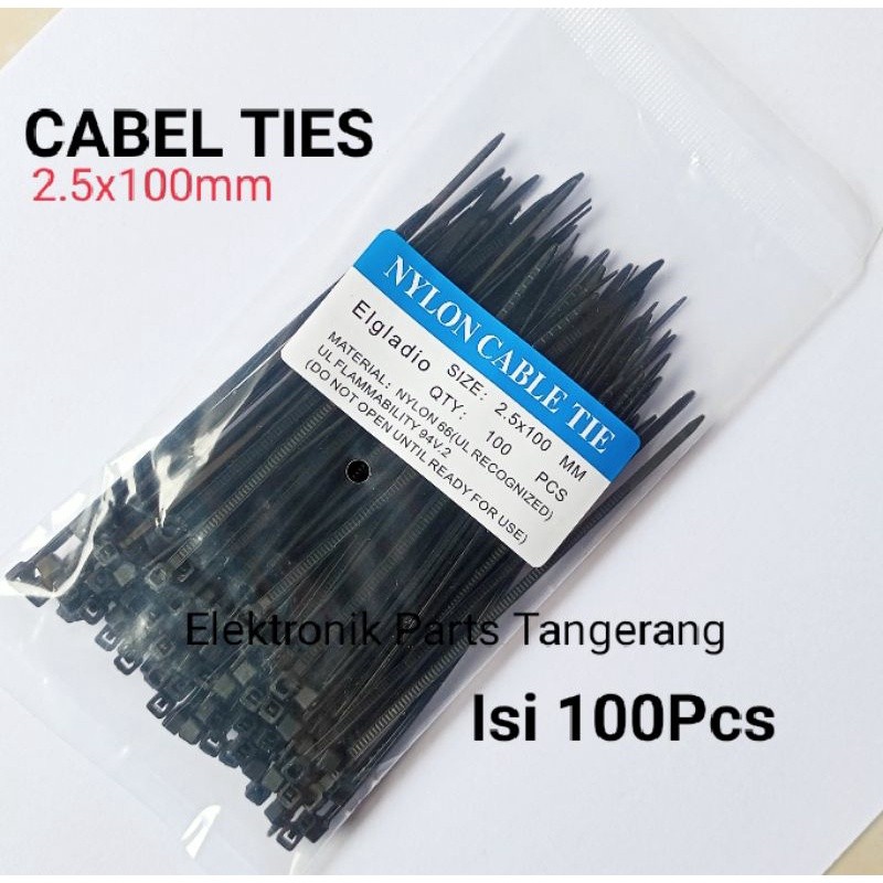 

CABEL TIS CABEL TIES KABEL TISH 2.5 X 100MM ISI (1OO PCS) CABLE TIE KABEL TIS