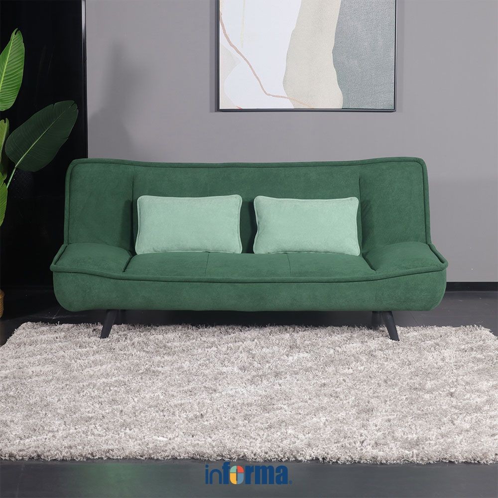 Informa Bronto Sofa Bed Fabric - Hijau Tempat Duduk Multifungsi Sofa Tidur 2In1 Kursi Santai Serbagu